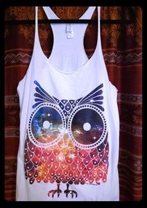 Owl galaxy tank top